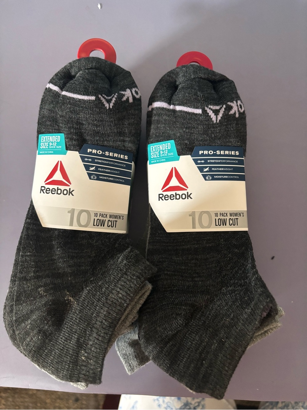 ReebokWomens  Pro-Series Low Cut Socks - Dark Gray (10-Pack)
